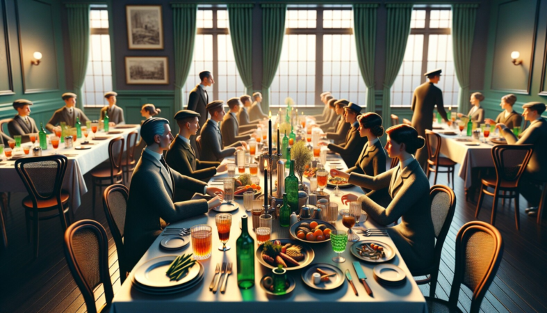 recepción de clientes en un restaurante